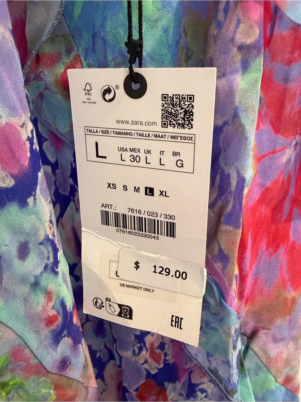 Zara Multicolor Floral Halter Dress - Picture 5 of 7